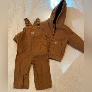 Carhartt winter coat and bibs 18m